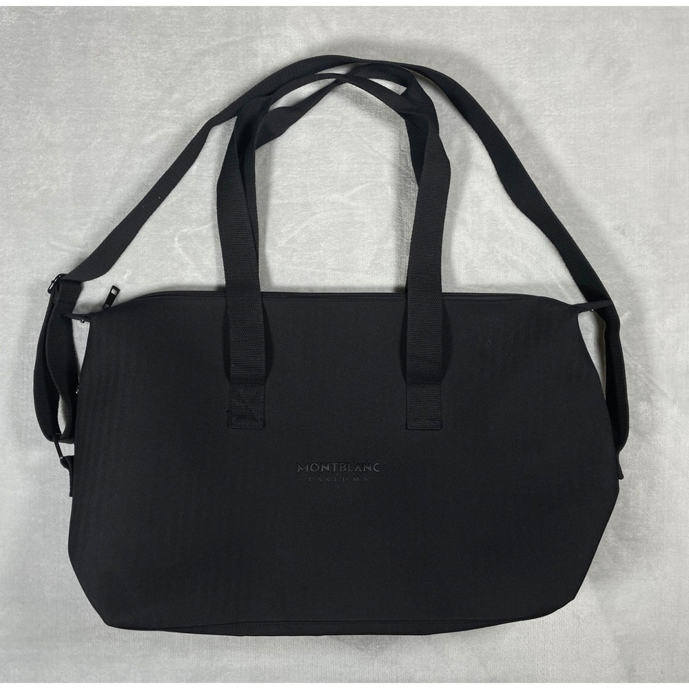 Montblanc Parfums Weekend Bag Black Large Travel Tote Shoulder Duffle Bag